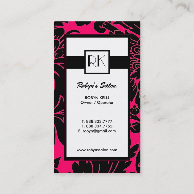 Cartes de visite monogrammes élégants (Devant)