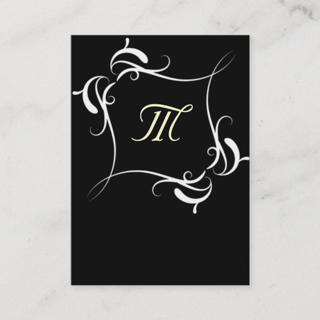 Cartes de visite Monogrammes noirs et blancs perso (Devant)