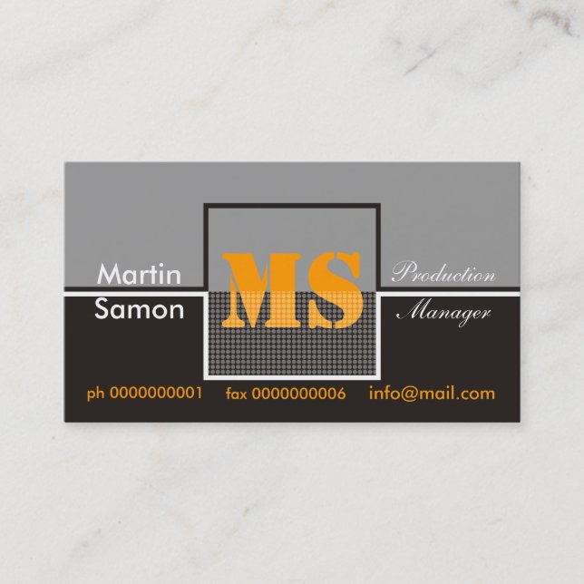Cartes de visite Monogrammes rétro (Devant)