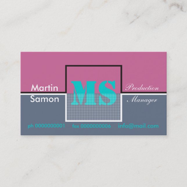 Cartes de visite Monogrammes rétro (Devant)