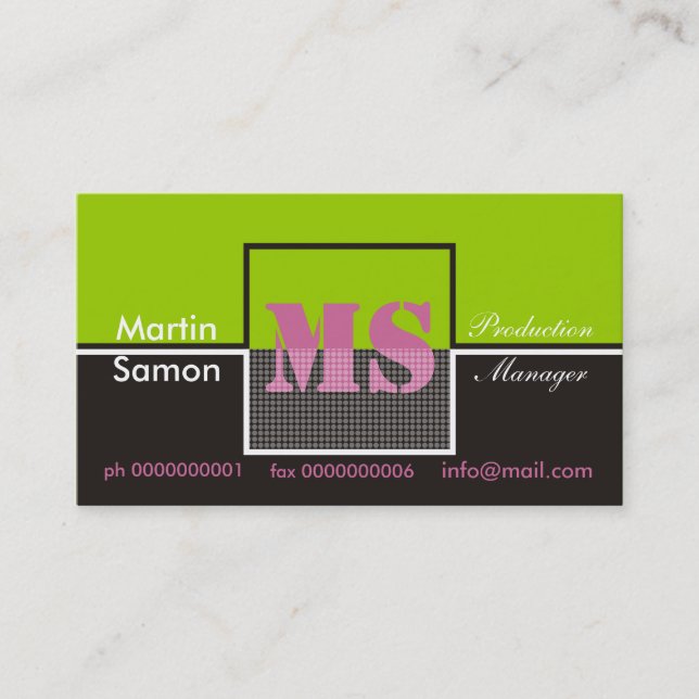 Cartes de visite Monogrammes rétro (Devant)
