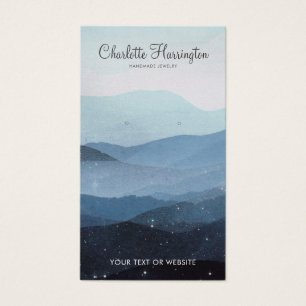 Cartes De Visite Montagnes douces Bijoux bleu