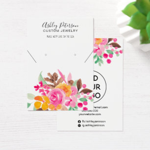 Cartes De Visite Montre de collier d'oreille fleurie