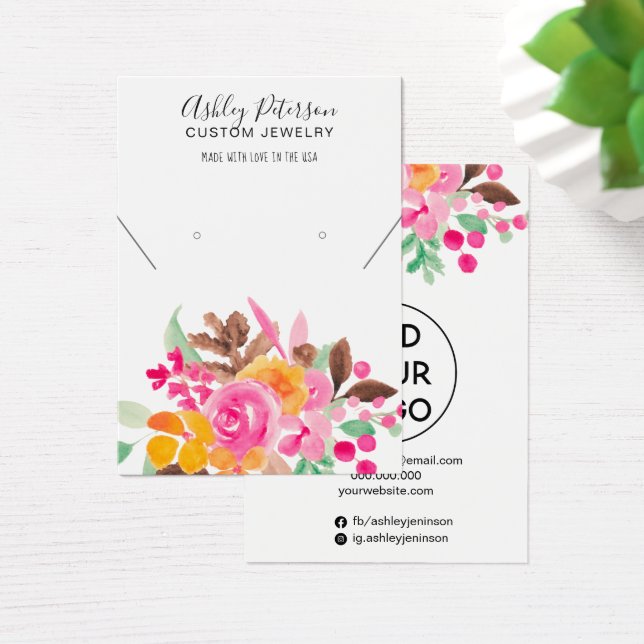 Cartes De Visite Montre de collier d'oreille fleurie (Bureau)