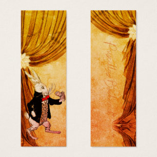 Cartes De Visite Montre de poche White Rabbit Red Bow   Marque-page