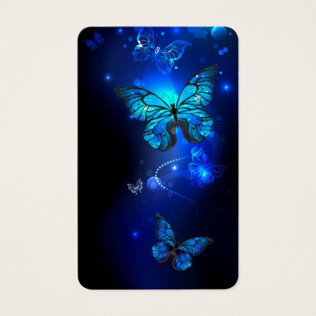 Cartes De Visite Morpho Butterfly in the Dark Background (Devant)
