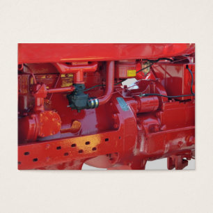 Cartes De Visite Moteur tracteur rouge