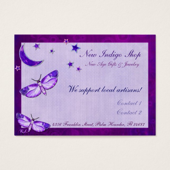 Cartes De Visite Moth Mystic New Age Profil PERSONNALISÉ (Devant)