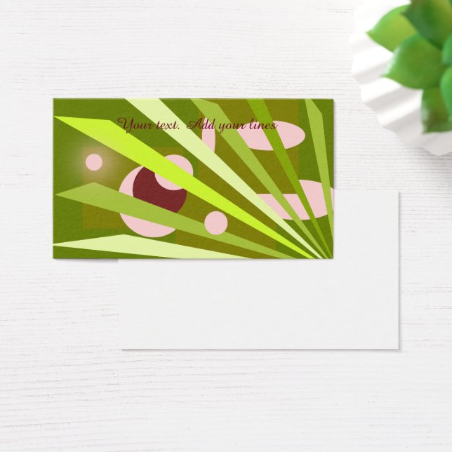 Cartes De Visite Motif abstrait vert pour un designer d'intérieur (Bureau)