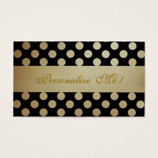 Cartes De Visite Motif beige noir Elégant Pois Moderne Chic