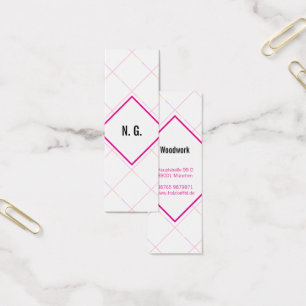 Cartes De Visite Motif carré rose noir
