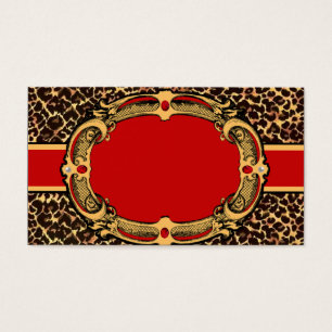 Cartes De Visite Motif Cheetah noir et rouge