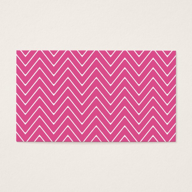 Cartes De Visite Motif Chevron blanc rose chaud 2A (Devant)