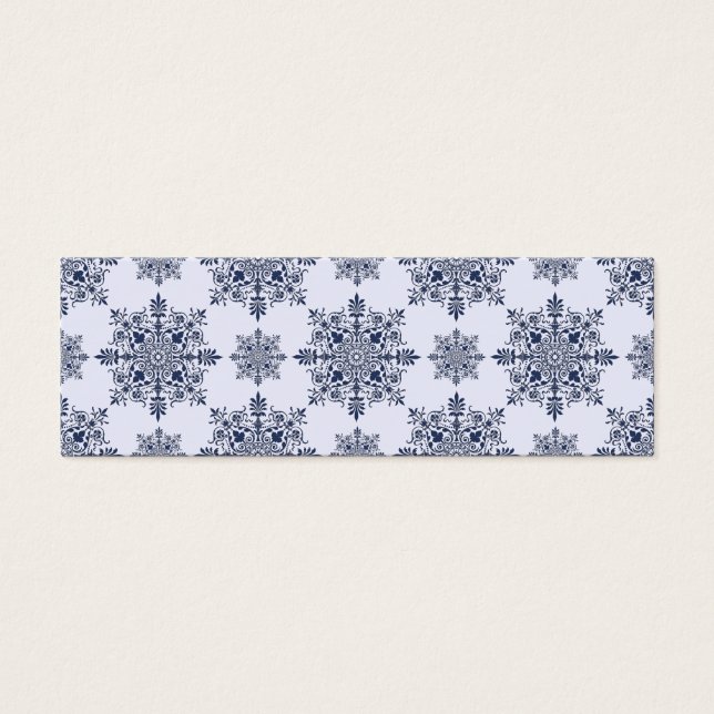 Cartes De Visite Motif Damas de flocon bleu (Devant)
