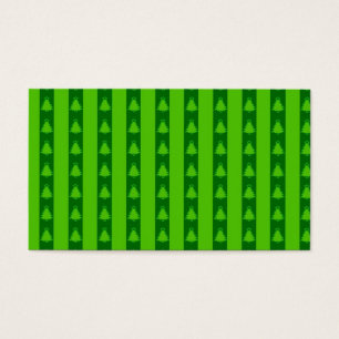 Cartes De Visite Motif d'arbre de Noël à rayures vertes