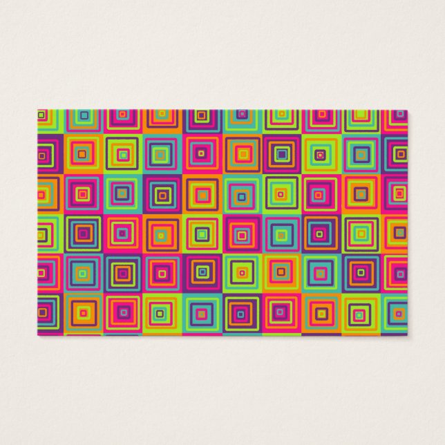 Cartes De Visite Motif de Carrés (Devant)