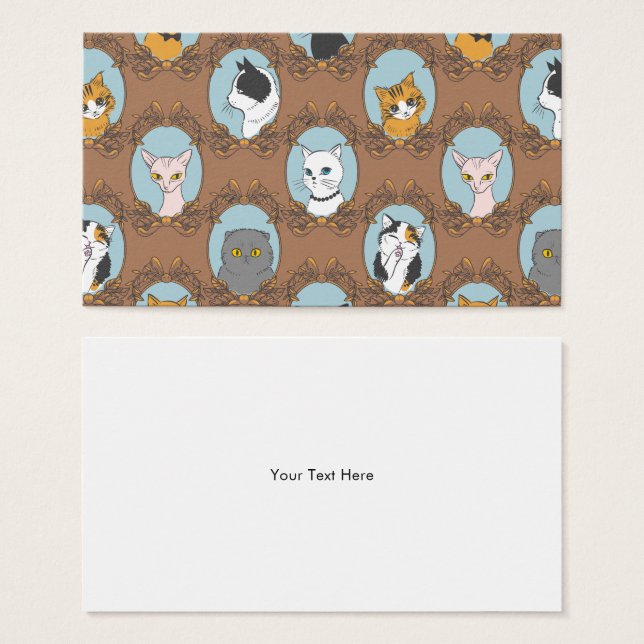 Cartes De Visite Motif de chats mignons (Devant & derrière)