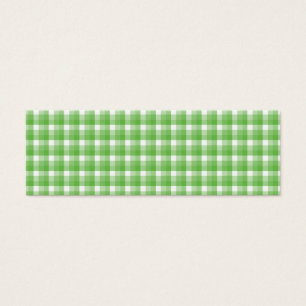 Cartes De Visite Motif de contrôle de guingan. Vert et blanc