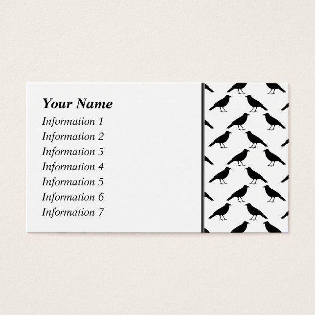 Cartes De Visite Motif de corbeau. (Devant)