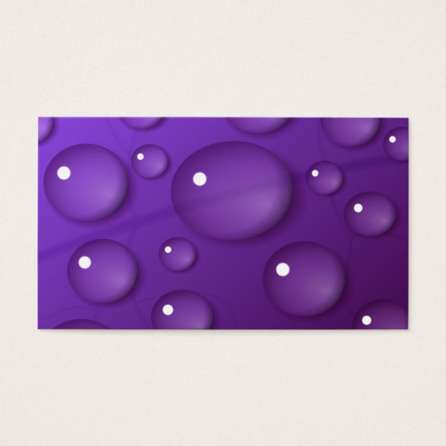 Cartes De Visite Motif de goutte d'eau violet (Devant)