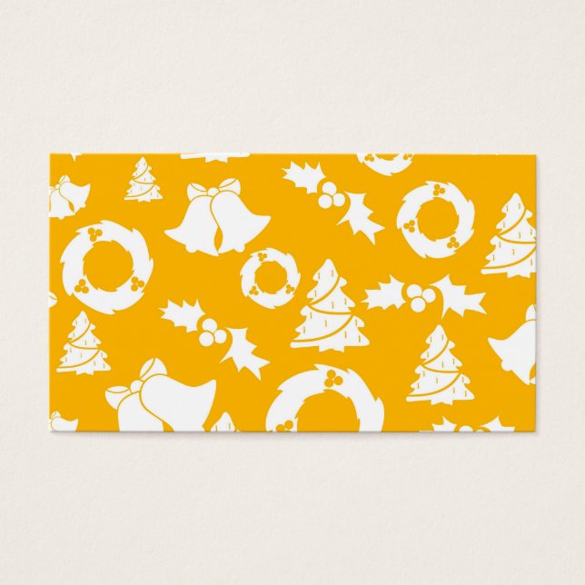 Cartes De Visite Motif de Noël jaune (Devant)