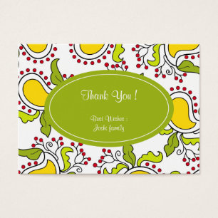 Cartes De Visite Motif de Paisley de mangue et de feuille
