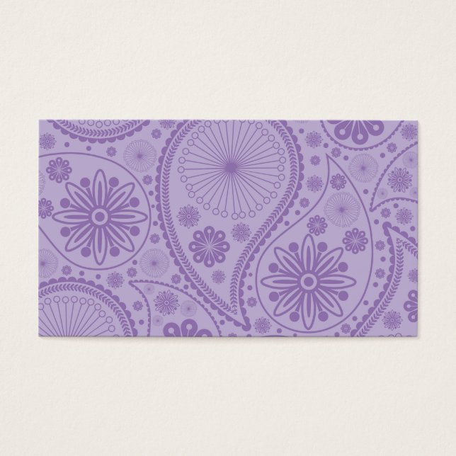 Cartes De Visite Motif de paisley violet (Devant)