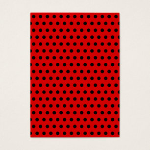 Cartes De Visite Motif de point rouge et noir de polka. Tacheté