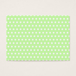 Cartes De Visite Motif de point vert et blanc de polka. Tacheté