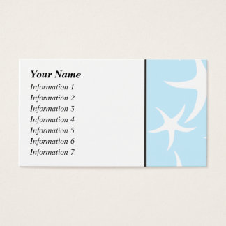 Cartes De Visite Motif de poisson étoilé blanc sur bleu clair.