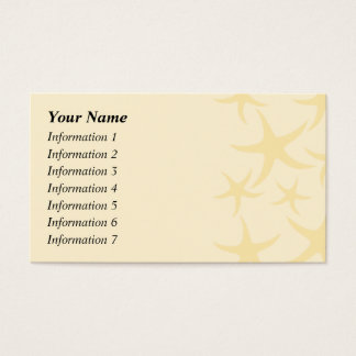 Cartes De Visite Motif de poisson étoilé en jaune pastel.