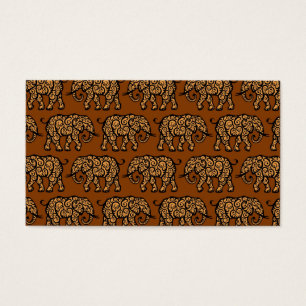 Cartes De Visite Motif de tourbillonnement Brown d'éléphant