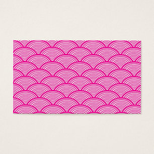 Cartes De Visite Motif de vague japonais rose Girly de hippie