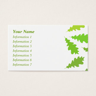 Cartes De Visite Motif des Feuilles verts.