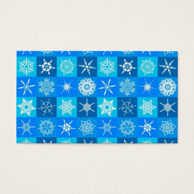 Cartes De Visite Motif des flocons bleus (Devant)