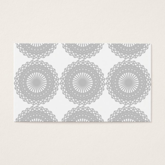 Cartes De Visite Motif design dentelle gris. (Devant)
