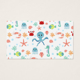 Cartes De Visite Motif du monde marin