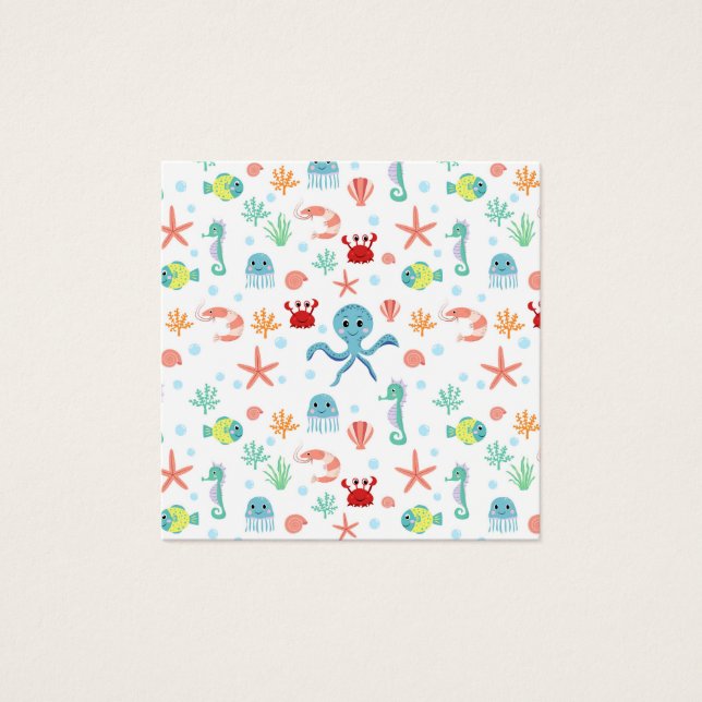 Cartes De Visite Motif du monde marin (Devant)