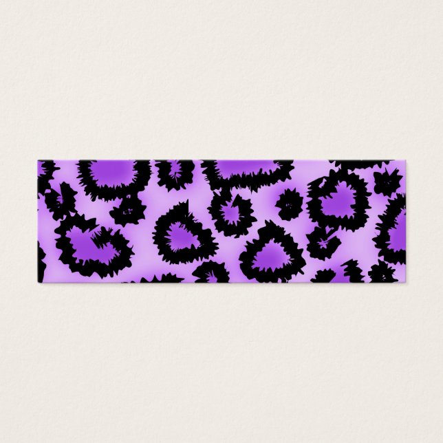 Cartes De Visite Motif Empreinte de léopard violet et noir. (Devant)