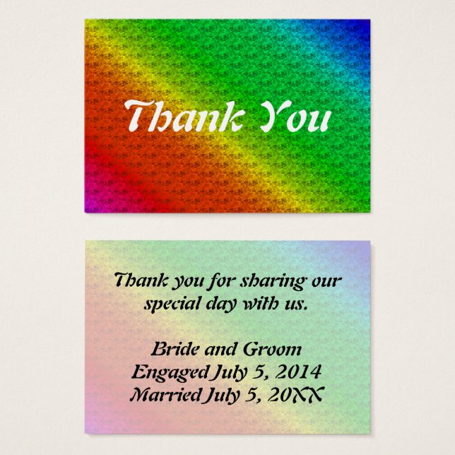 Cartes De Visite Motif floral arc-en-ciel Mariage d'automne (Devant & derrière)