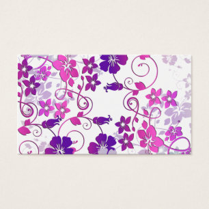 Cartes De Visite Motif floral pourpre rose Girly abstrait