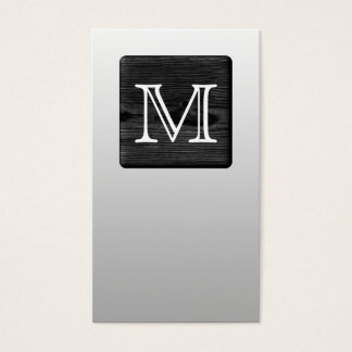 Cartes De Visite Motif imprimé et lettre personnalisée. Noir et bla
