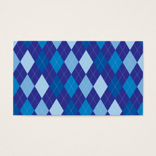 Cartes De Visite Motif Jacquard bleu (Devant)