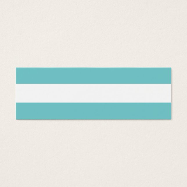 Cartes De Visite Motif moderne Turquoise blanc rayures (Devant)