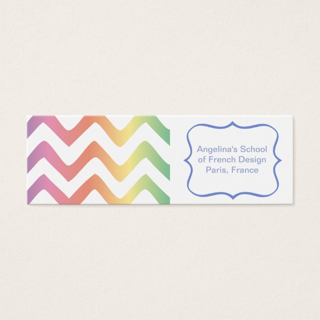Cartes De Visite Motif Multi Pastel Chevron (Devant)