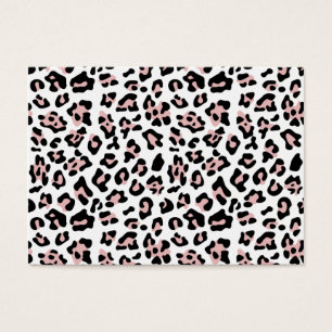 Cartes De Visite Motif noir rose de poster de animal de léopard