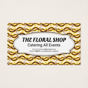 Cartes De Visite Motif Paisley jaune