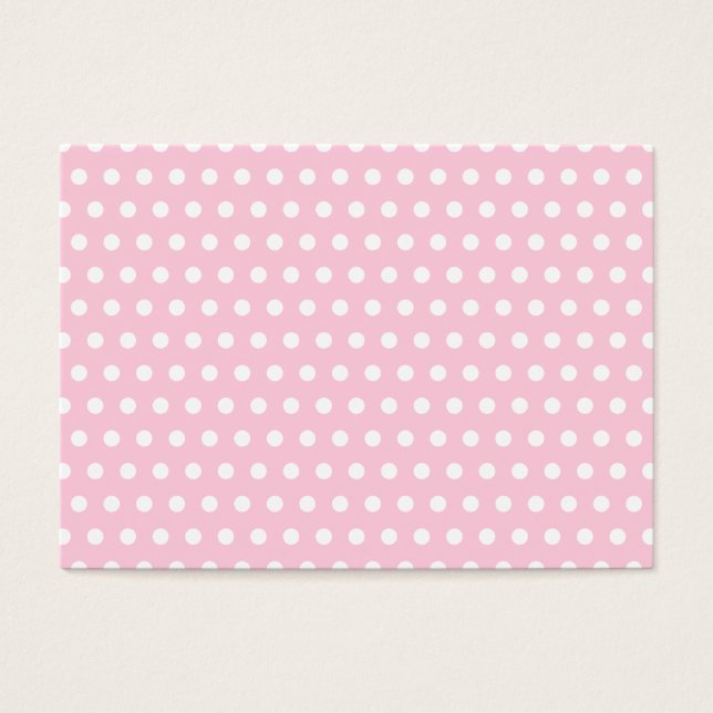 Cartes De Visite Motif Pois rose et blanc. (Devant)
