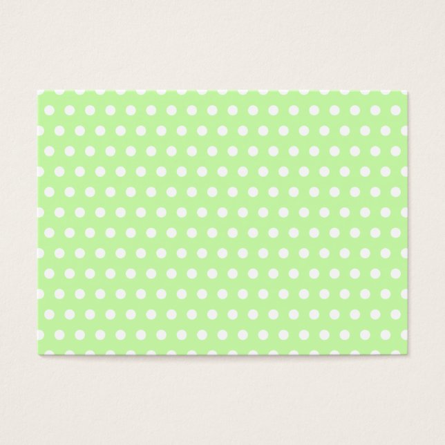 Cartes De Visite Motif Polka vert et blanc. Spotty. (Devant)