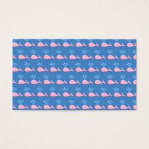 Cartes De Visite Motif rose de baleine sur le bleu